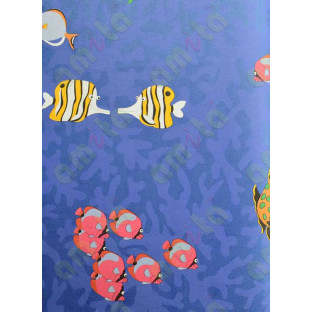 Sea blue white yellow red grey sea life nature creation beautiful fish home décor wallpaper
